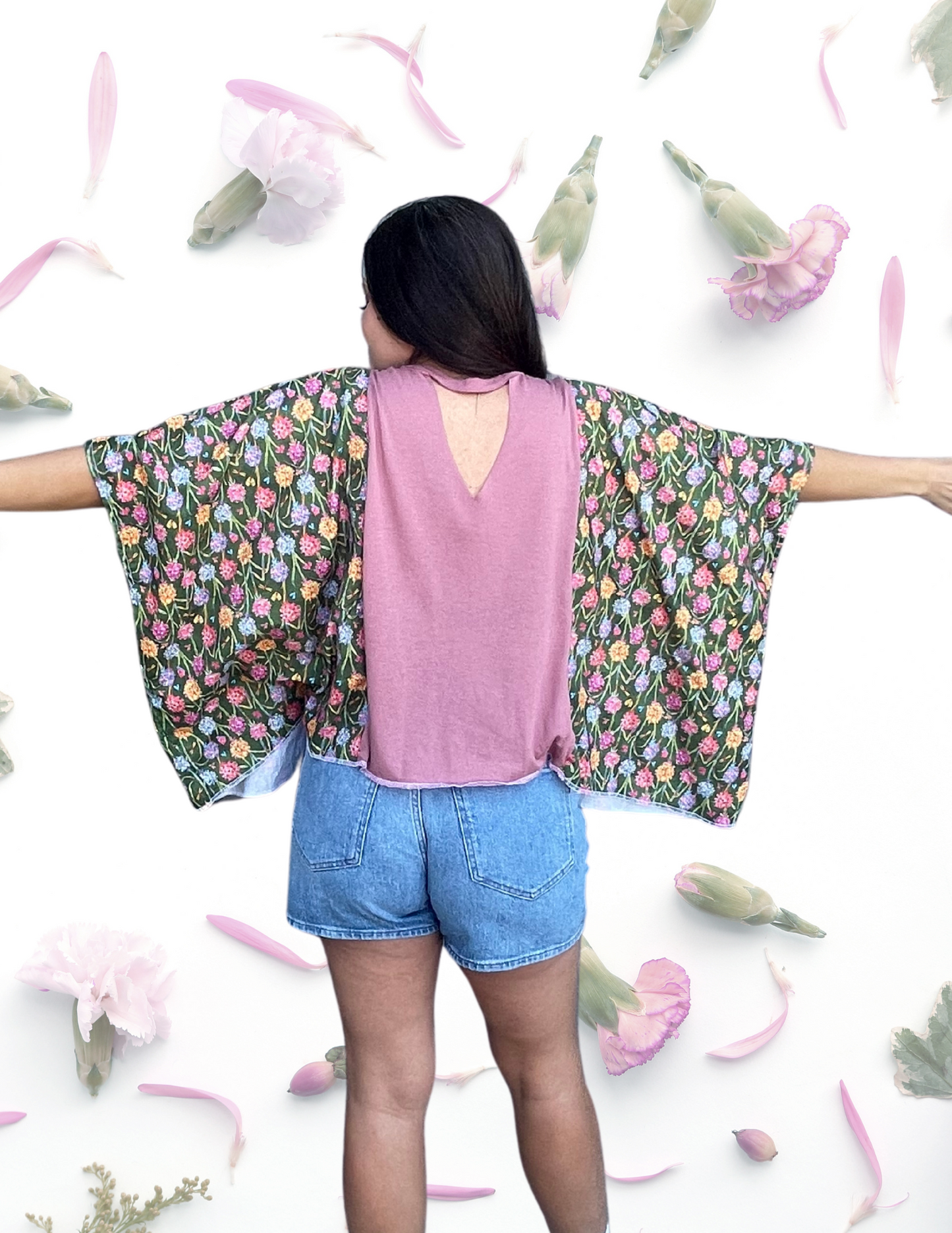 Imperfect Perfection 432 "Set Free" one of a kind Kimono rose tee