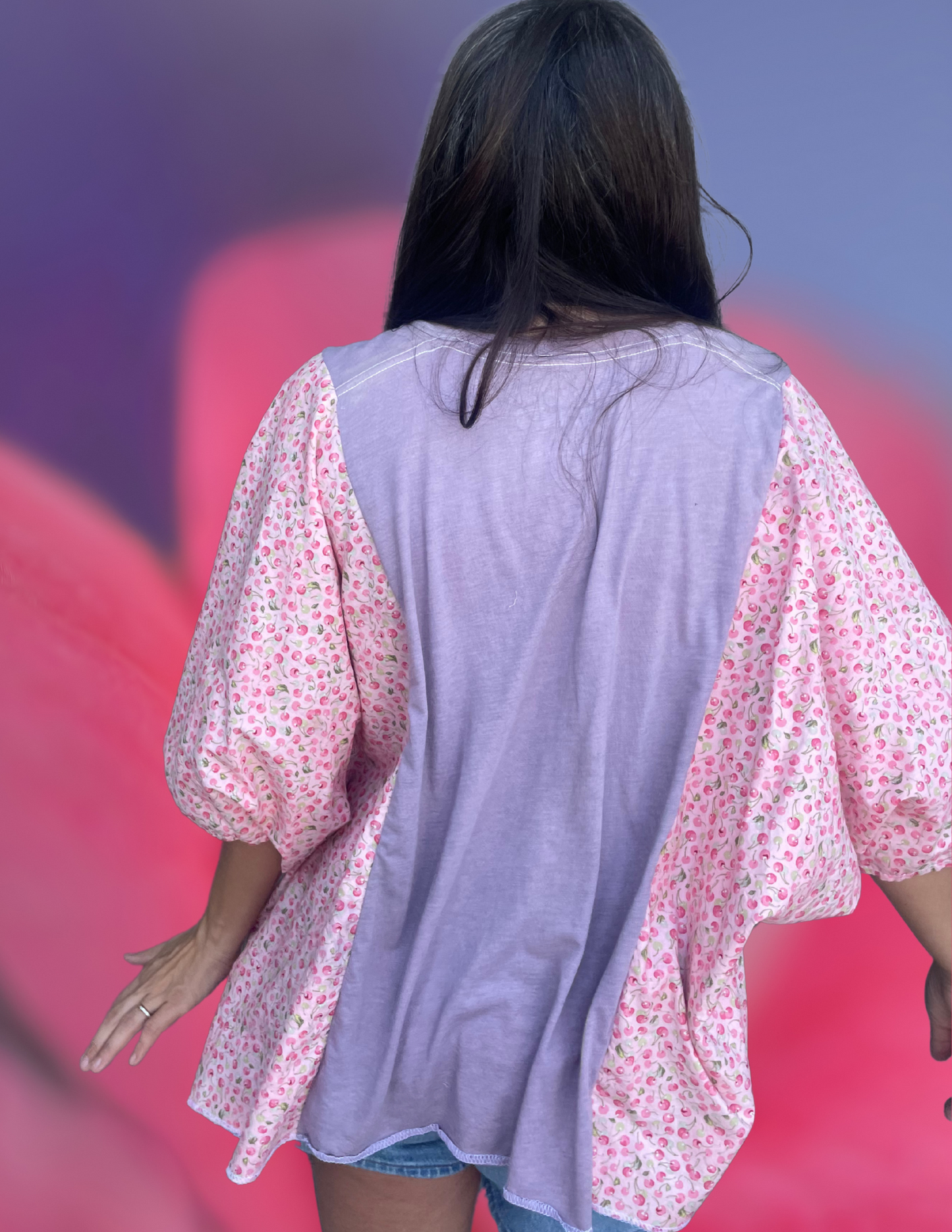 Imperfect Perfection 432 Love one of a kind Kimono cherry tee