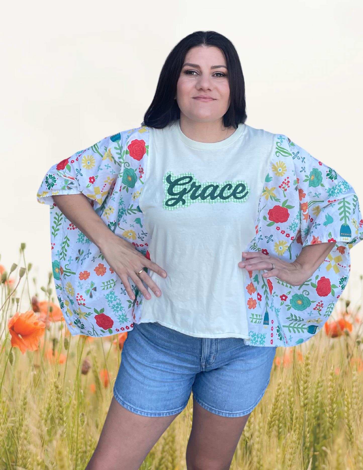 Imperfect Perfection 432 "Grace" one of a kind Kimono tee