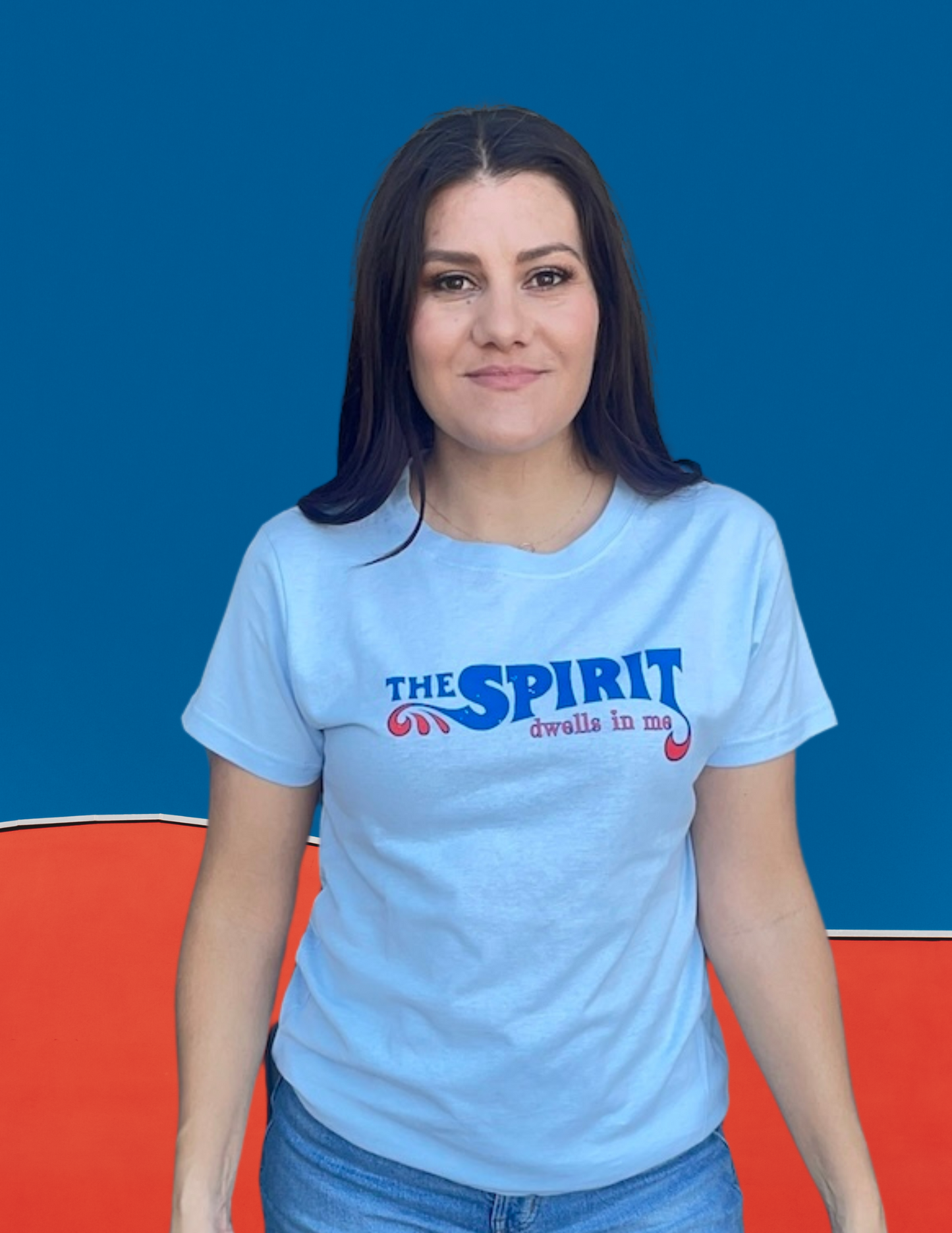 "The Spirit" Short sleeved baby blue tee