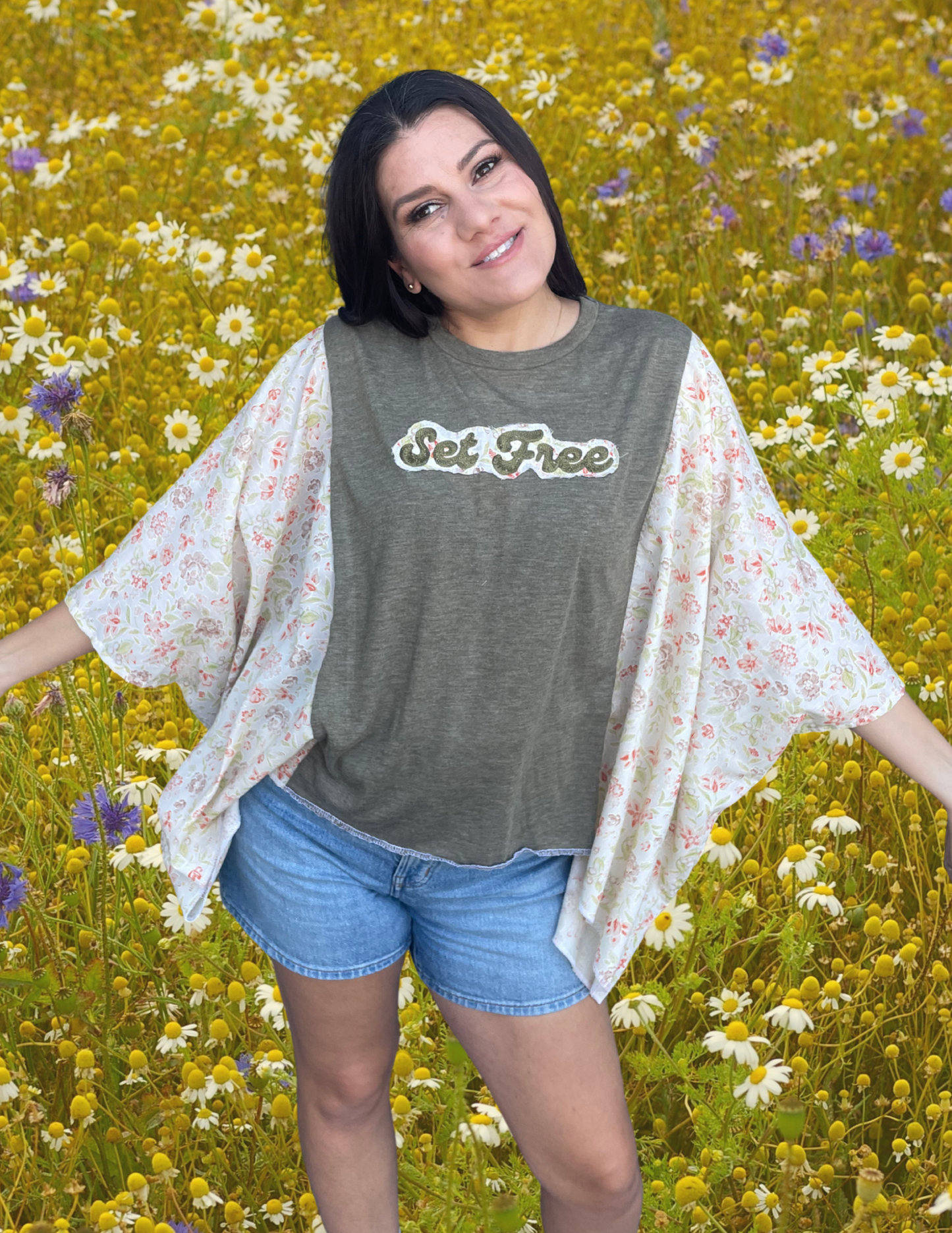 Imperfect Perfection 432 "Set Free" one of a kind Kimono tee