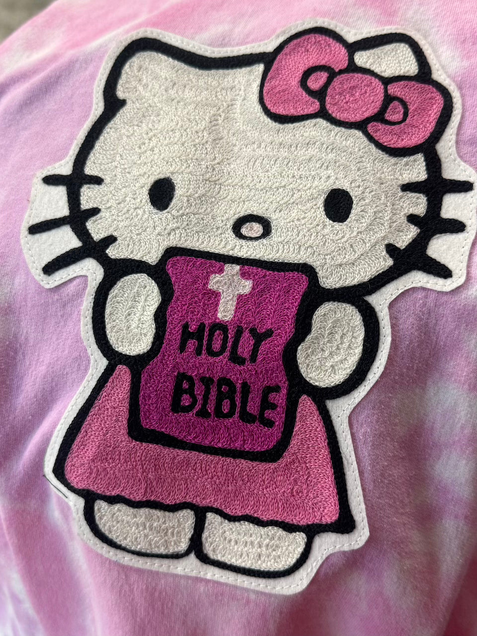"Bible Kitty" One of a kind crewneck tie dyed sweatshirt