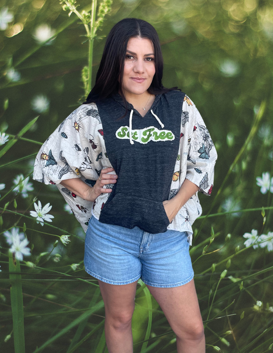 Imperfect Perfection 432 "Set Free" one of a kind Kimono butterfly tee