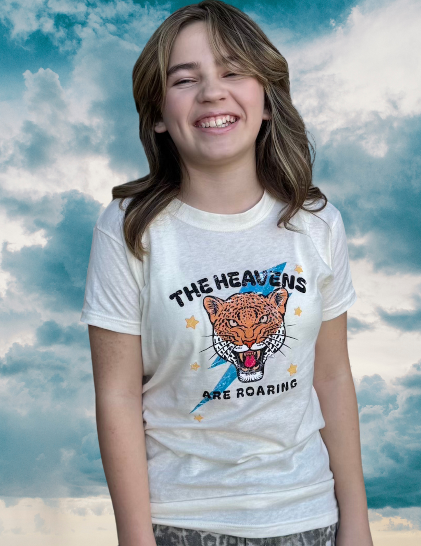 "Heavens are Roaring" Natural Short sleeved T-Shirt