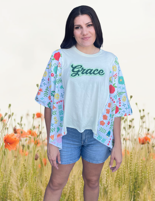 Imperfect Perfection 432 "Grace" one of a kind Kimono tee